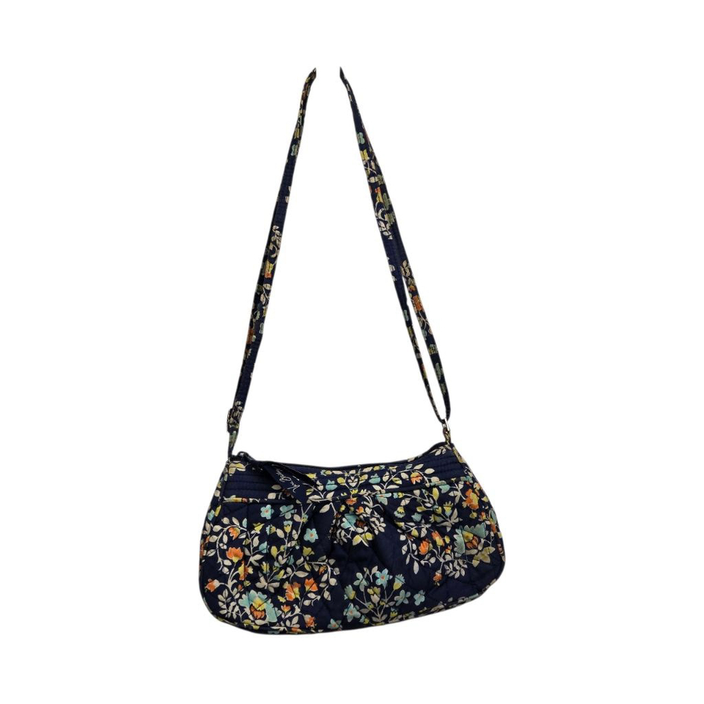 Vintage Vera Bradley Mini Crossbody Bag Blue Multicolor Floral Quilted Purse - Picture 2 of 9
